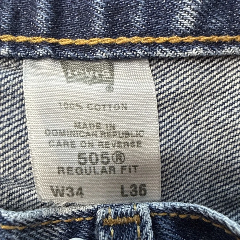 Vintage Levis 505 Jeans Men 34x36 Tag Regular Fit Straight 100% Cotton Y2K